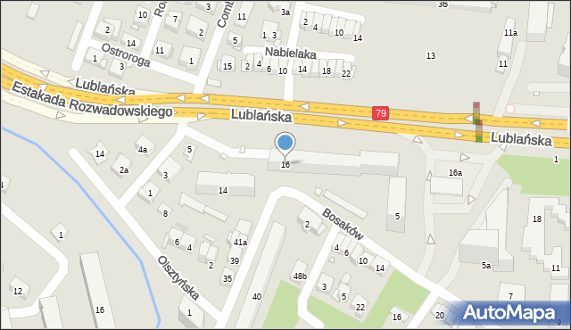 Kraków, Lublańska, 16, mapa Krakowa