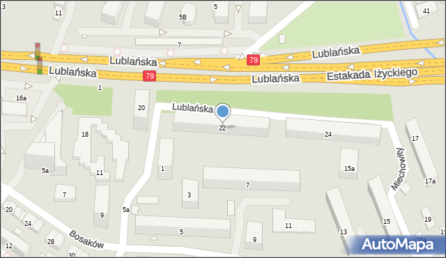 Kraków, Lublańska, 22, mapa Krakowa