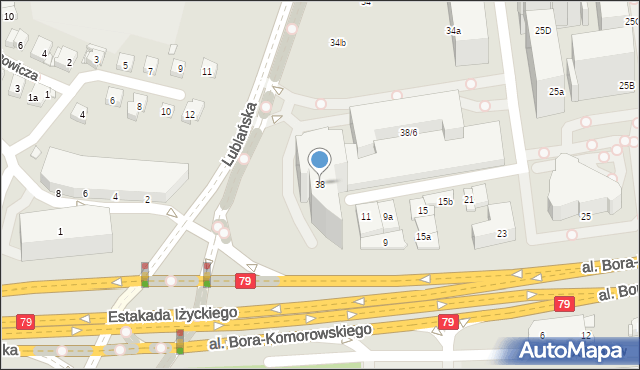 Kraków, Lublańska, 38, mapa Krakowa