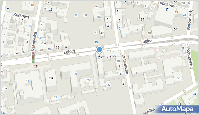 Kraków, Lubicz, 25a, mapa Krakowa