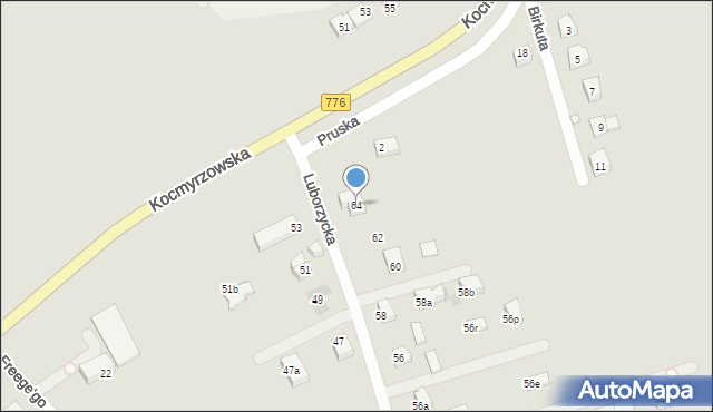 Kraków, Luborzycka, 64, mapa Krakowa