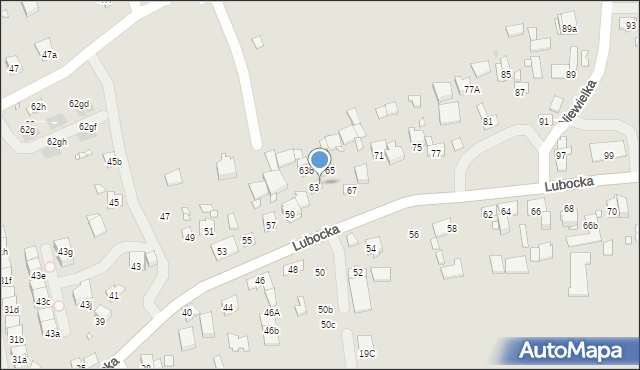 Kraków, Lubocka, 63A, mapa Krakowa