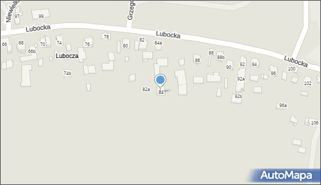 Kraków, Lubocka, 84, mapa Krakowa