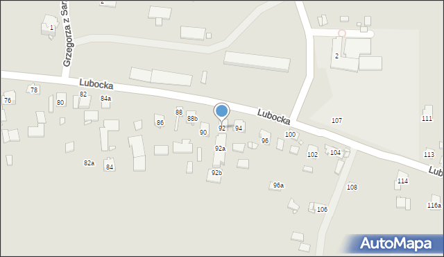 Kraków, Lubocka, 92, mapa Krakowa