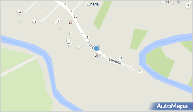 Krosno, Lunaria, 16, mapa Krosna