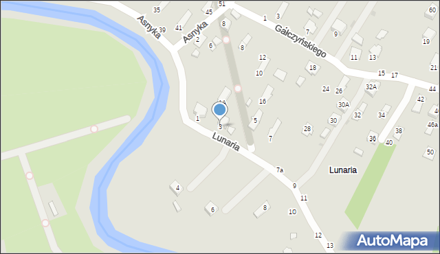 Krosno, Lunaria, 3, mapa Krosna