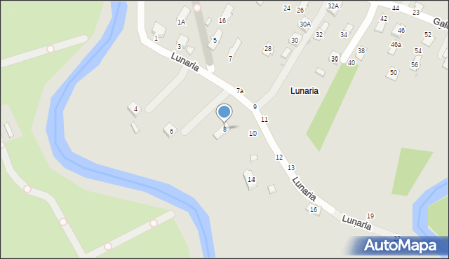 Krosno, Lunaria, 8, mapa Krosna