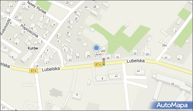 Kurów, Lubelska, 27, mapa Kurów