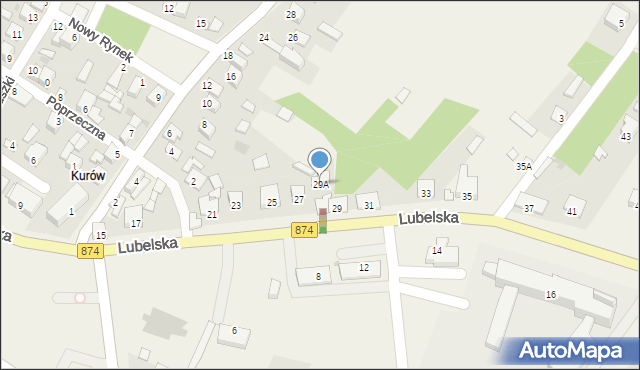 Kurów, Lubelska, 29A, mapa Kurów