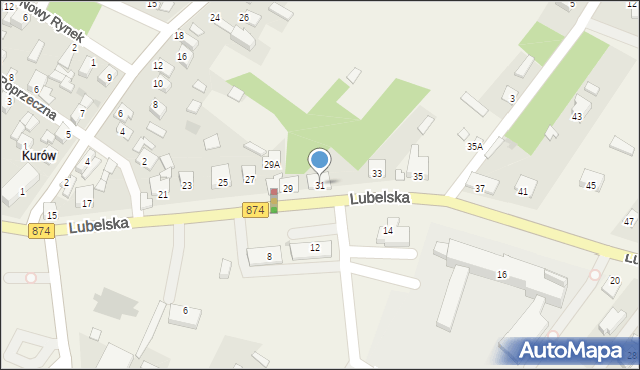 Kurów, Lubelska, 31, mapa Kurów