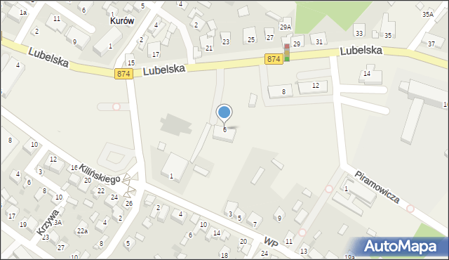 Kurów, Lubelska, 6, mapa Kurów