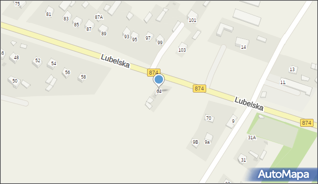 Kurów, Lubelska, 64, mapa Kurów