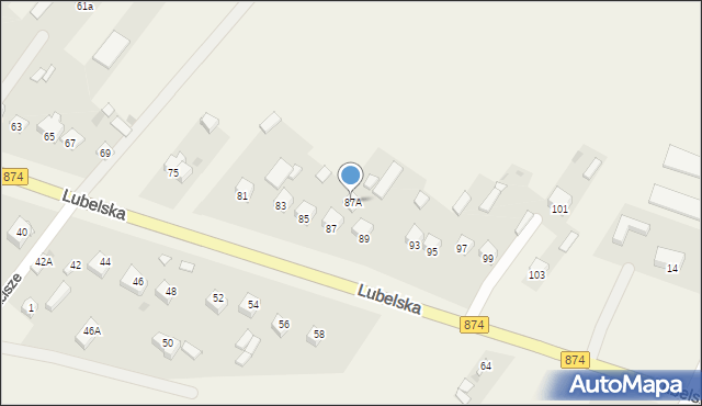 Kurów, Lubelska, 87A, mapa Kurów