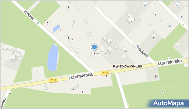 Kwiatkowice-Las, Lutomierska, 1, mapa Kwiatkowice-Las