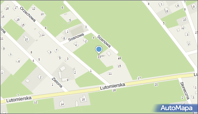 Kwiatkowice-Las, Lutomierska, 13, mapa Kwiatkowice-Las