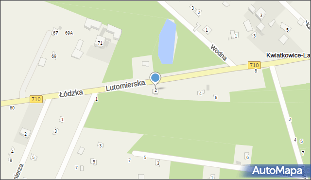 Kwiatkowice-Las, Lutomierska, 2, mapa Kwiatkowice-Las