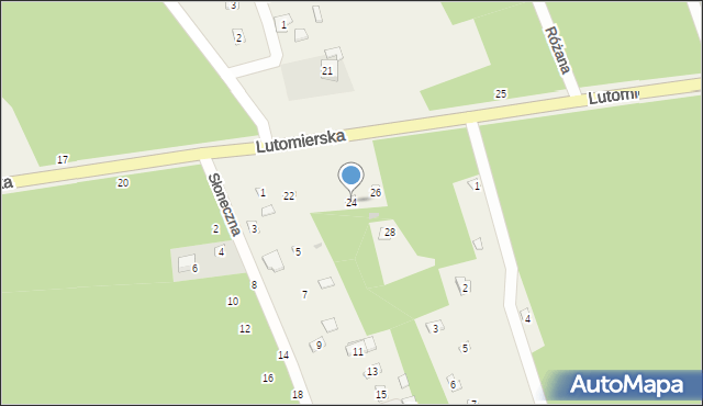 Kwiatkowice-Las, Lutomierska, 24, mapa Kwiatkowice-Las