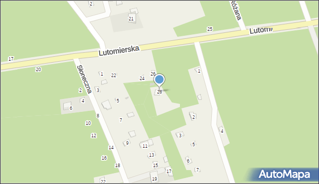 Kwiatkowice-Las, Lutomierska, 28, mapa Kwiatkowice-Las