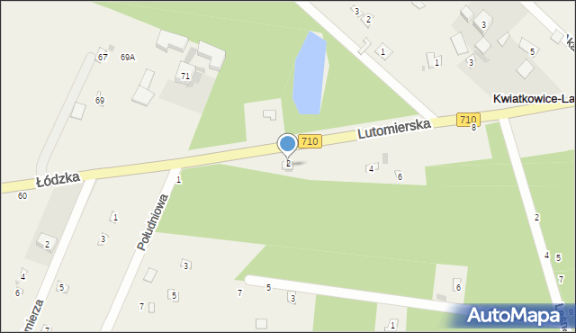 Kwiatkowice-Las, Lutomierska, 4, mapa Kwiatkowice-Las