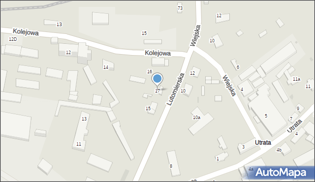 Łask, Lutomierska, 17, mapa Łask