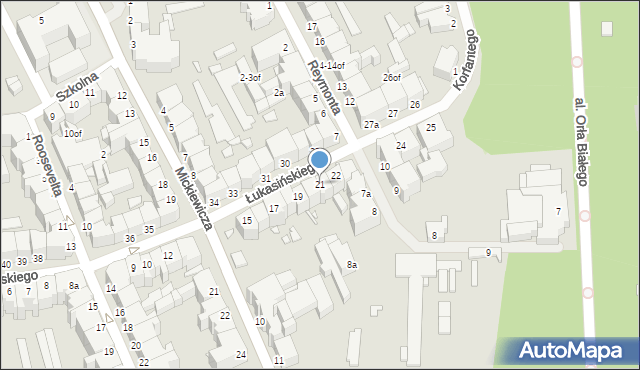 Legnica, Łukasińskiego Waleriana, mjr., 21, mapa Legnicy