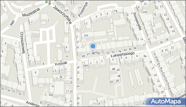 Legnica, Łukasińskiego Waleriana, mjr., 46, mapa Legnicy