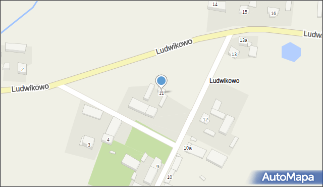 Łekno, Ludwikowo, 11, mapa Łekno