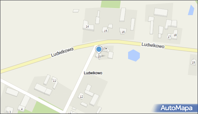 Łekno, Ludwikowo, 13, mapa Łekno