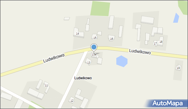 Łekno, Ludwikowo, 13a, mapa Łekno