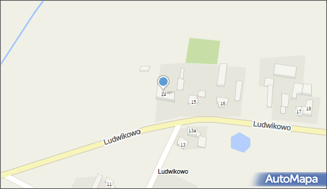 Łekno, Ludwikowo, 14, mapa Łekno
