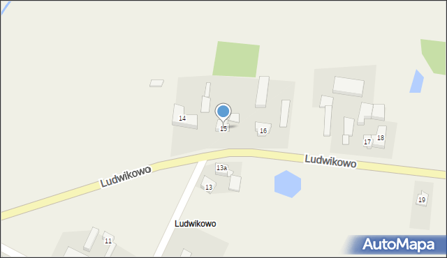 Łekno, Ludwikowo, 15, mapa Łekno