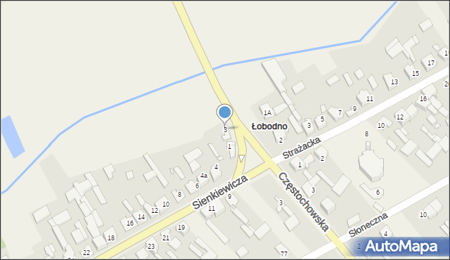 Łobodno, Ludowa, 3, mapa Łobodno