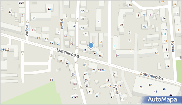 Łódź, Lutomierska, 41A, mapa Łodzi