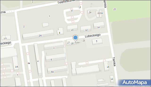 Łódź, Lubeckiego Franciszka Ksawerego, 21, mapa Łodzi
