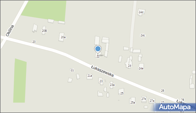 Łódź, Łukaszewska, 22, mapa Łodzi