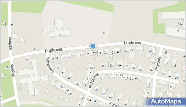 Łódź, Łupkowa, 17, mapa Łodzi