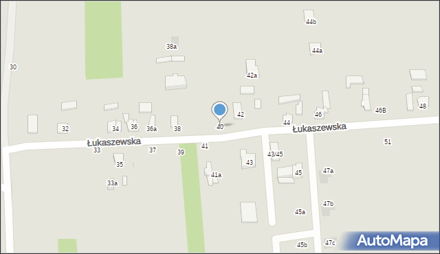 Łódź, Łukaszewska, 40, mapa Łodzi