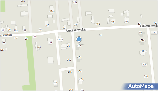 Łódź, Łukaszewska, 47a, mapa Łodzi