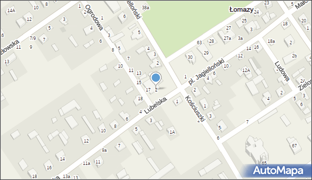 Łomazy, Lubelska, 2, mapa Łomazy