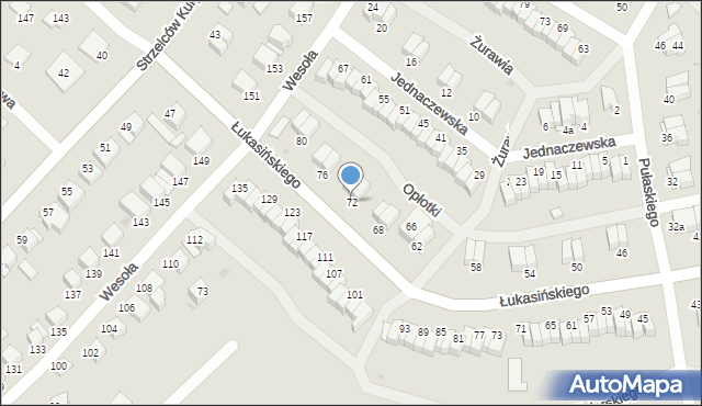 Łomża, Łukasińskiego Waleriana, mjr., 72, mapa Łomży