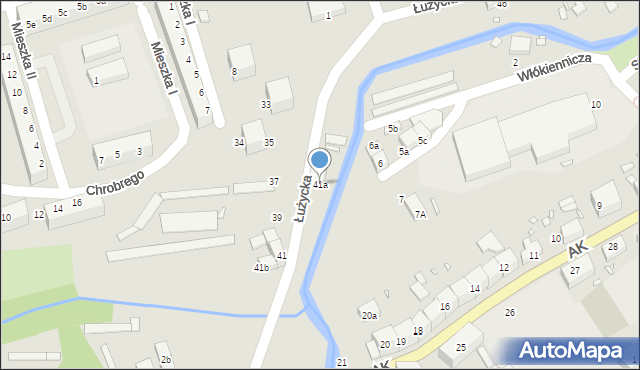 Lubań, Łużycka, 41a, mapa Lubań