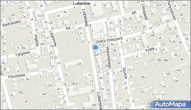 Lubartów, Lubelska, 11A, mapa Lubartów