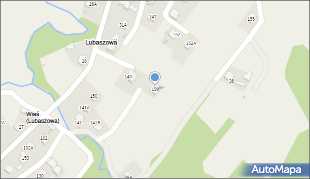 Lubaszowa, Lubaszowa, 129, mapa Lubaszowa