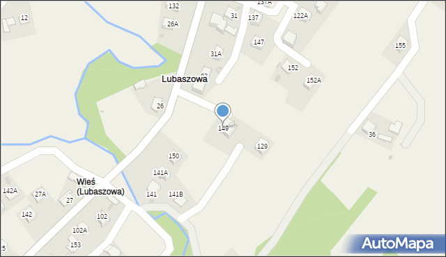 Lubaszowa, Lubaszowa, 149, mapa Lubaszowa