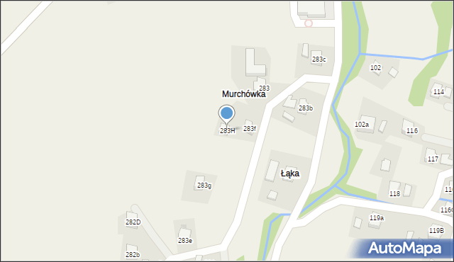 Lubatowa, Lubatowa, 283H, mapa Lubatowa