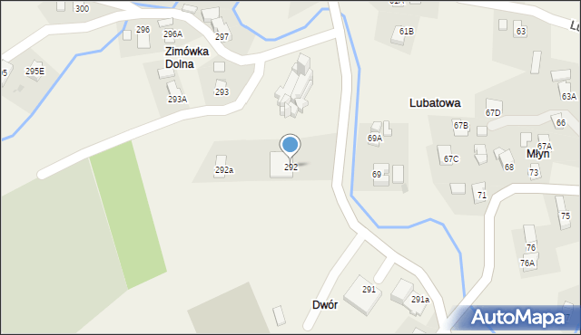 Lubatowa, Lubatowa, 292, mapa Lubatowa