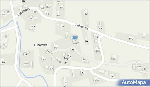 Lubatowa, Lubatowa, 63A, mapa Lubatowa