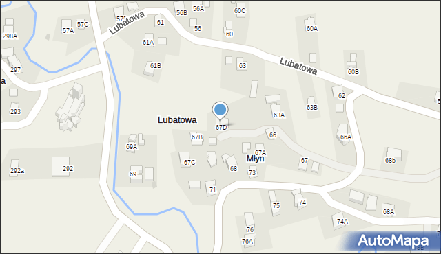 Lubatowa, Lubatowa, 67D, mapa Lubatowa