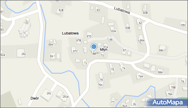 Lubatowa, Lubatowa, 68, mapa Lubatowa