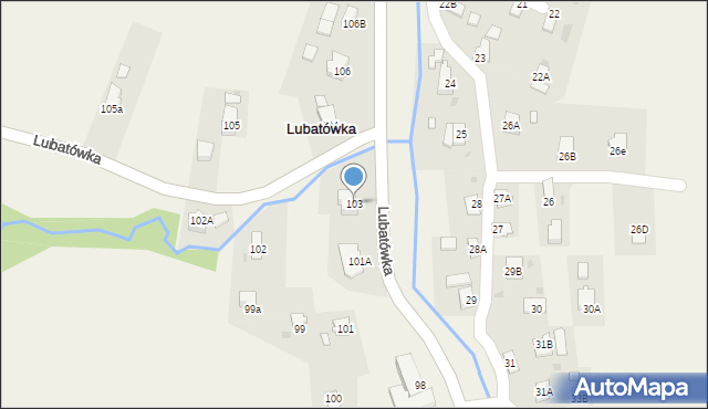 Lubatówka, Lubatówka, 103, mapa Lubatówka